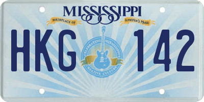 MS license plate HKG142