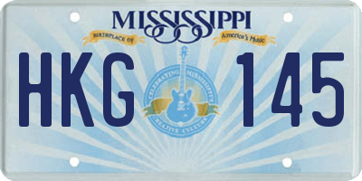 MS license plate HKG145