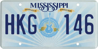 MS license plate HKG146