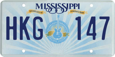 MS license plate HKG147