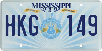 MS license plate HKG149