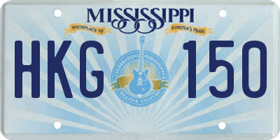MS license plate HKG150