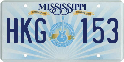 MS license plate HKG153