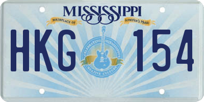MS license plate HKG154