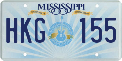 MS license plate HKG155