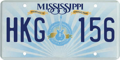 MS license plate HKG156