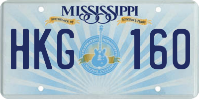 MS license plate HKG160