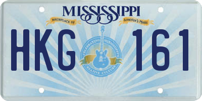 MS license plate HKG161