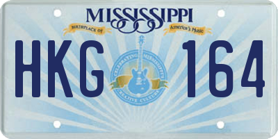 MS license plate HKG164
