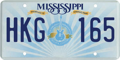 MS license plate HKG165