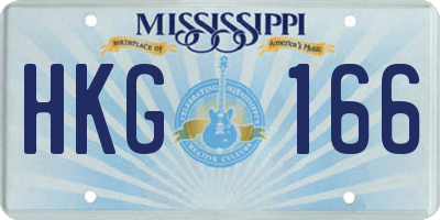 MS license plate HKG166