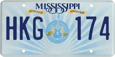 MS license plate HKG174