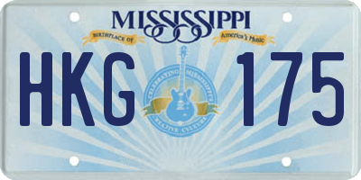 MS license plate HKG175