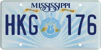 MS license plate HKG176