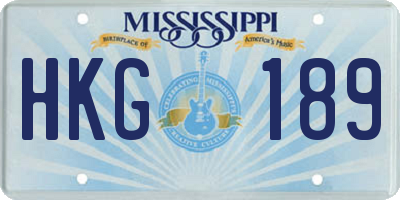 MS license plate HKG189