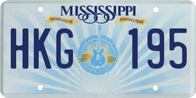 MS license plate HKG195