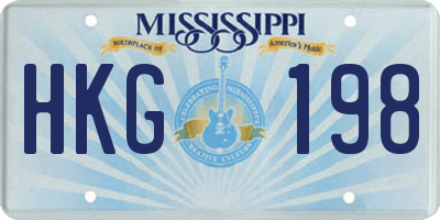MS license plate HKG198