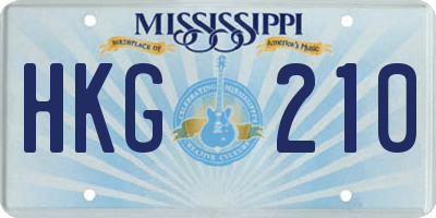 MS license plate HKG210