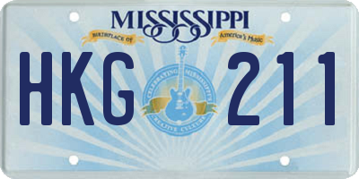 MS license plate HKG211