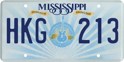 MS license plate HKG213