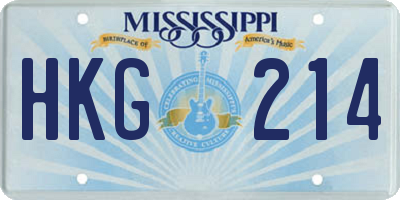 MS license plate HKG214