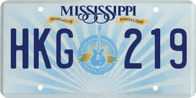 MS license plate HKG219