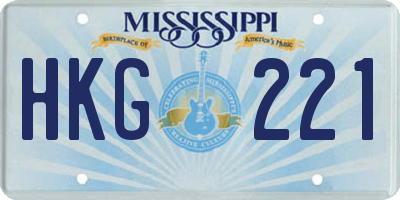 MS license plate HKG221