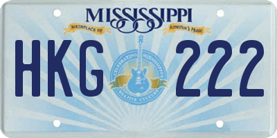 MS license plate HKG222