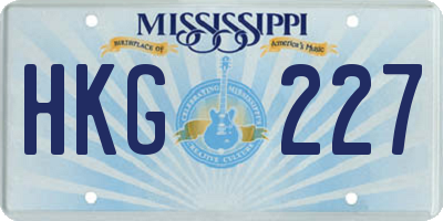 MS license plate HKG227