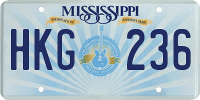 MS license plate HKG236