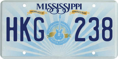 MS license plate HKG238