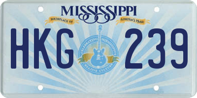 MS license plate HKG239
