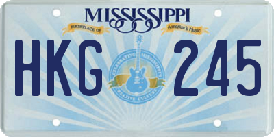 MS license plate HKG245