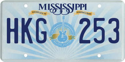 MS license plate HKG253