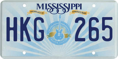 MS license plate HKG265