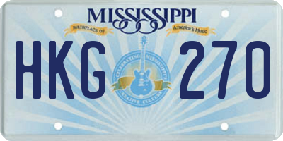 MS license plate HKG270