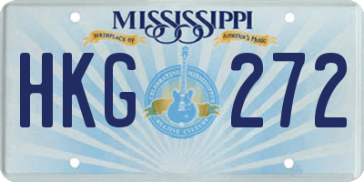MS license plate HKG272