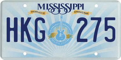 MS license plate HKG275