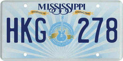 MS license plate HKG278