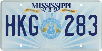 MS license plate HKG283
