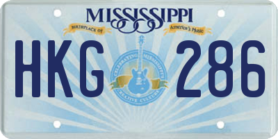 MS license plate HKG286