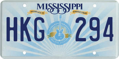MS license plate HKG294