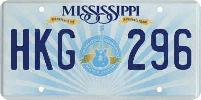 MS license plate HKG296