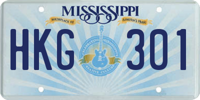 MS license plate HKG301