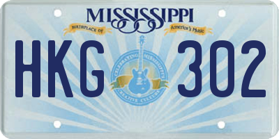 MS license plate HKG302