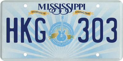 MS license plate HKG303