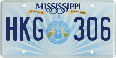 MS license plate HKG306