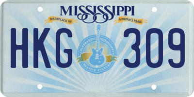 MS license plate HKG309