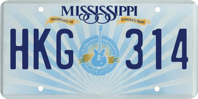 MS license plate HKG314