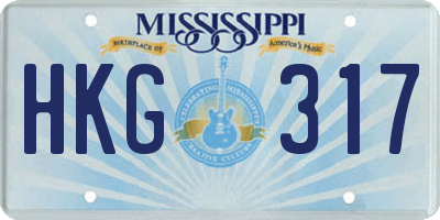 MS license plate HKG317